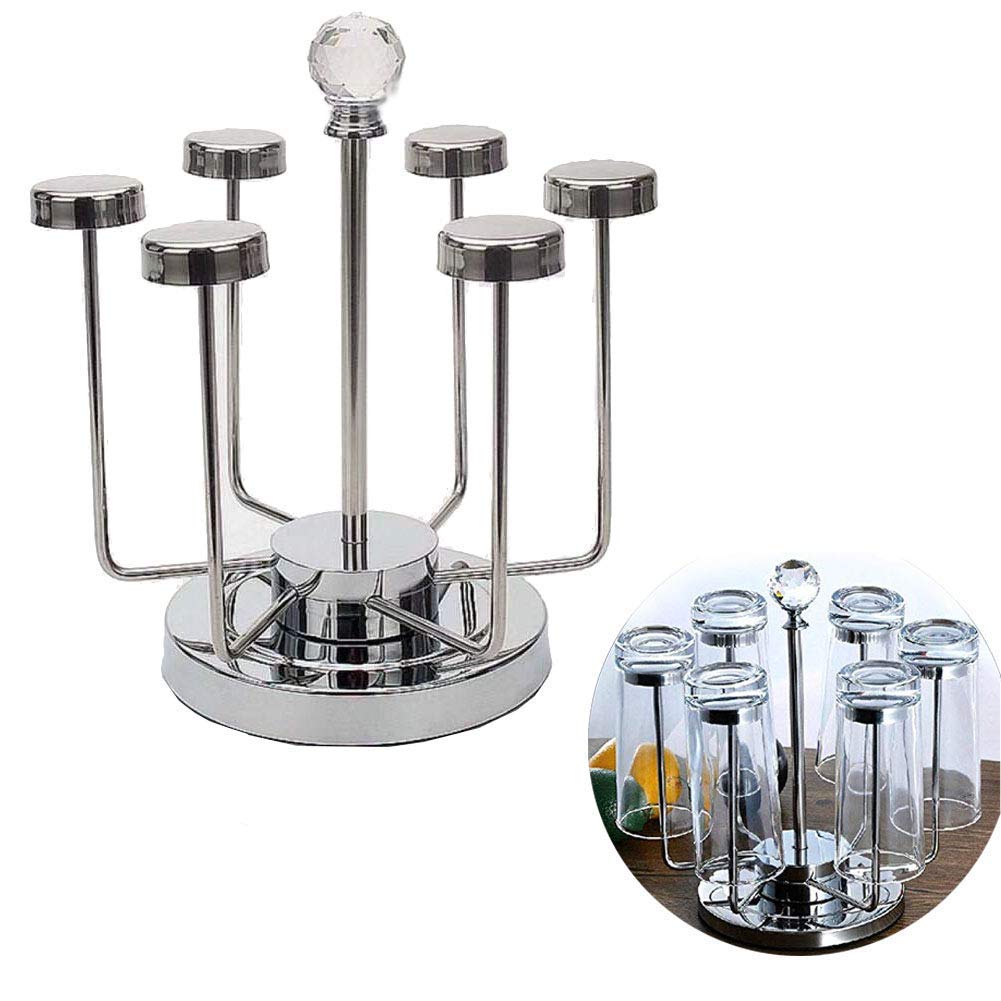 Prestige Cup & Glass Storage Rack Portable Water Drainer Organizer for Cabinet Kitchen .Stainless Steel and Bracket Shelf for Glasses. Stainless Steel and Bracket Shelf for Glass(Big Size) image 2