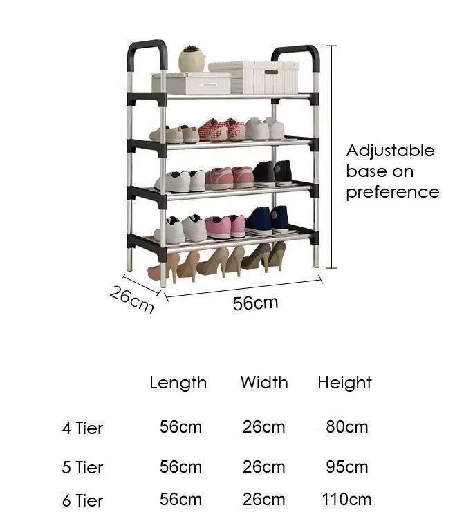 Stainless Steel Foldable 4 Layers Open Shoe Rack image 2